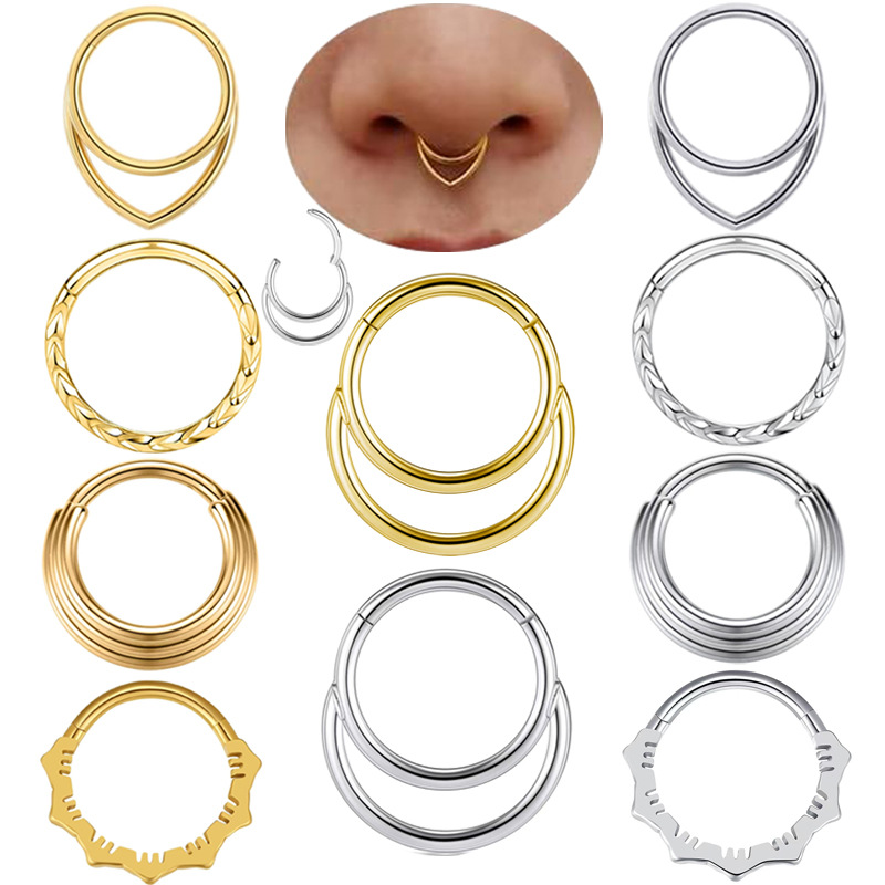 Body Jewelry And Earrings - Серьги-кольца в носу, металлическое кольцо в