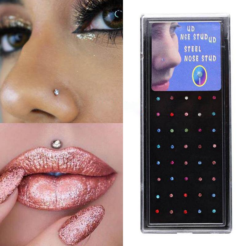 Body Jewelry Nose Studs - Набор из 60 новых прямых и