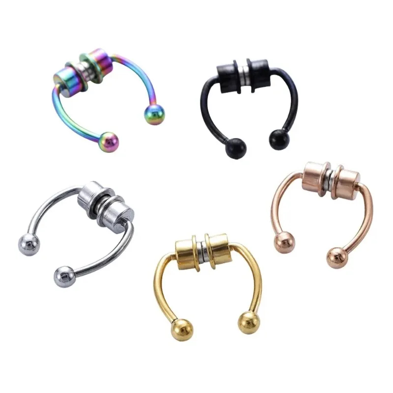 Body Jewelry Nose Studs - 1/2/3 шт. фальшивые магнитные кольца для