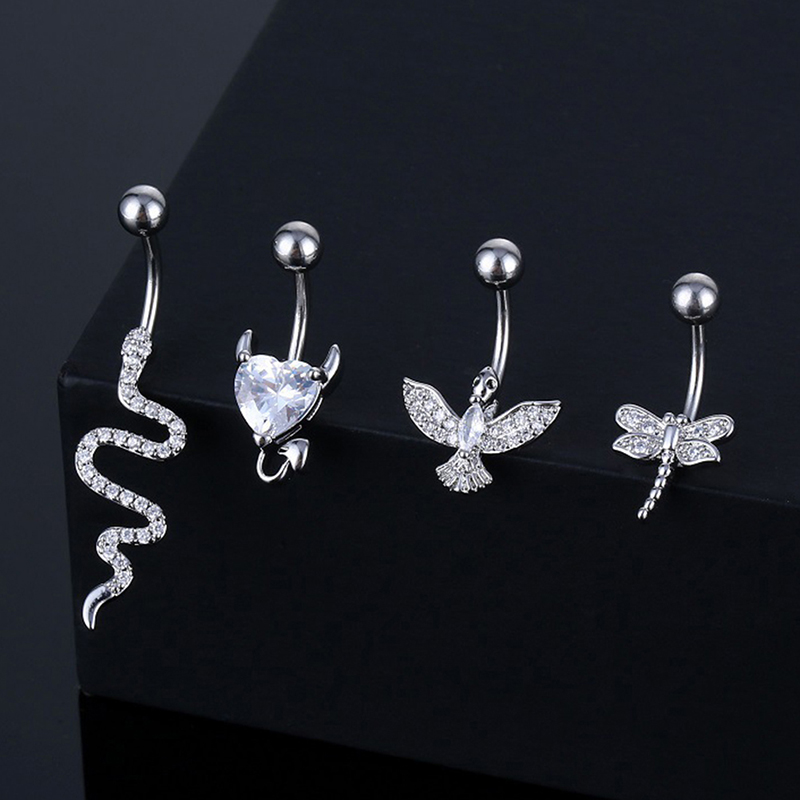 Body Jewelry Barbell - Кристаллическое кольцо для пупка в форме
