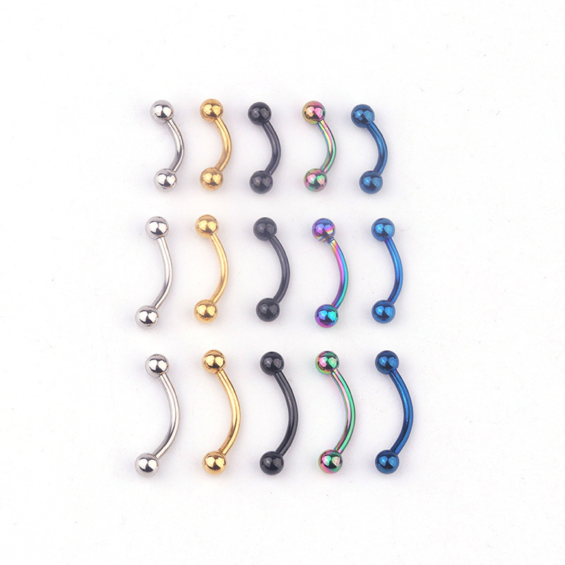 Body Jewelry Barbell - 5 шт./лот, 16G, изогнутая штанга из