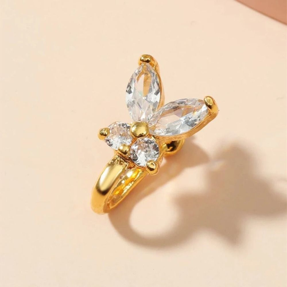 Body Jewelry And Earrings - Кольцо для носа с бабочкой из