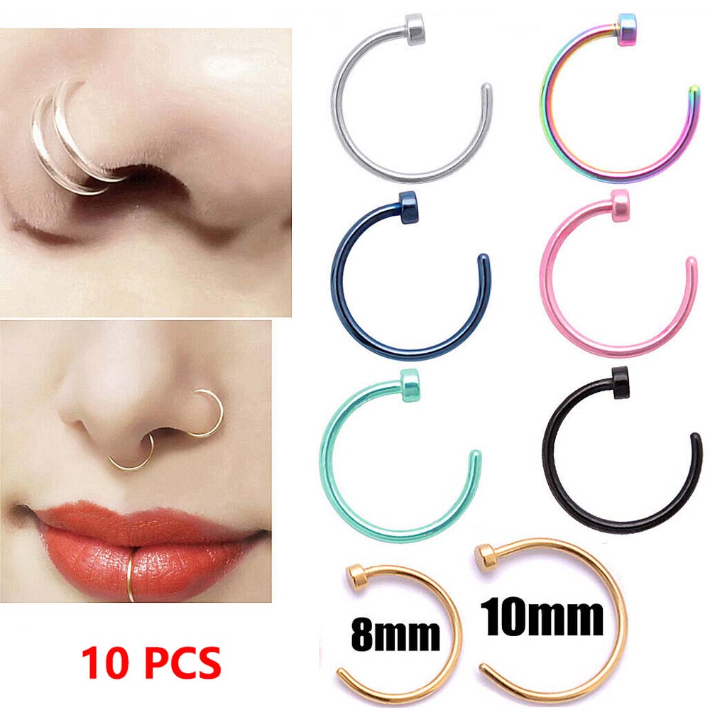 Body Jewelry On Sale - Простое кольцо для ушей, 10 шт.,