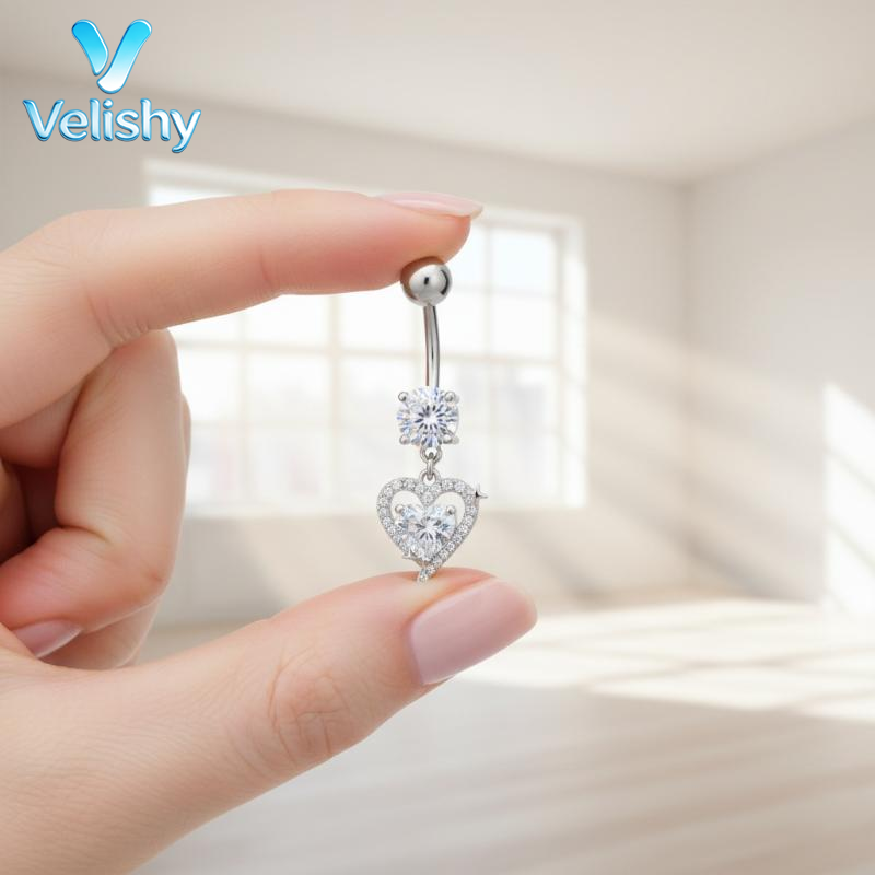 Body Jewelry Barbell - Серьга-кольцо для пупка из хирургической стали,