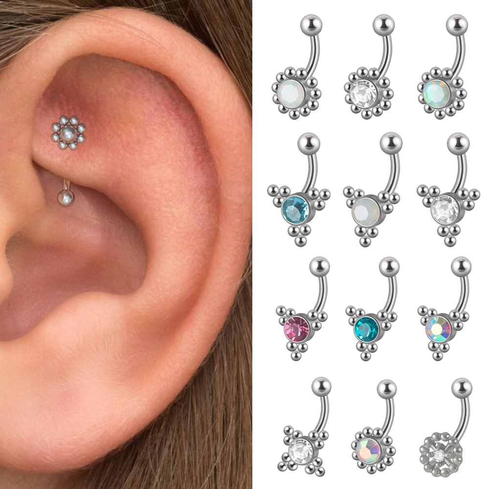 Body Jewelry Barbell - 1 шт. G23 TItanium 16G Crystal
