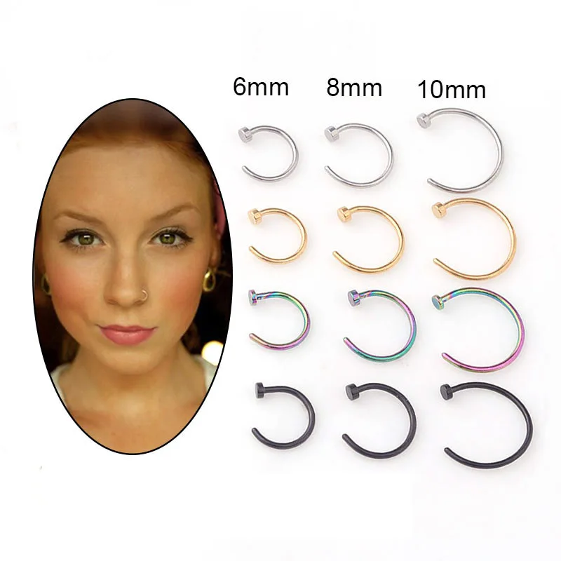 Body Jewelry Nose Studs - Набор из 5 штук: Кольца для