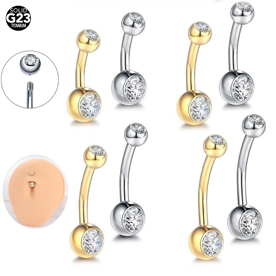 Belly Bar Titanium - Женское кольцо из титана G23, пикантное