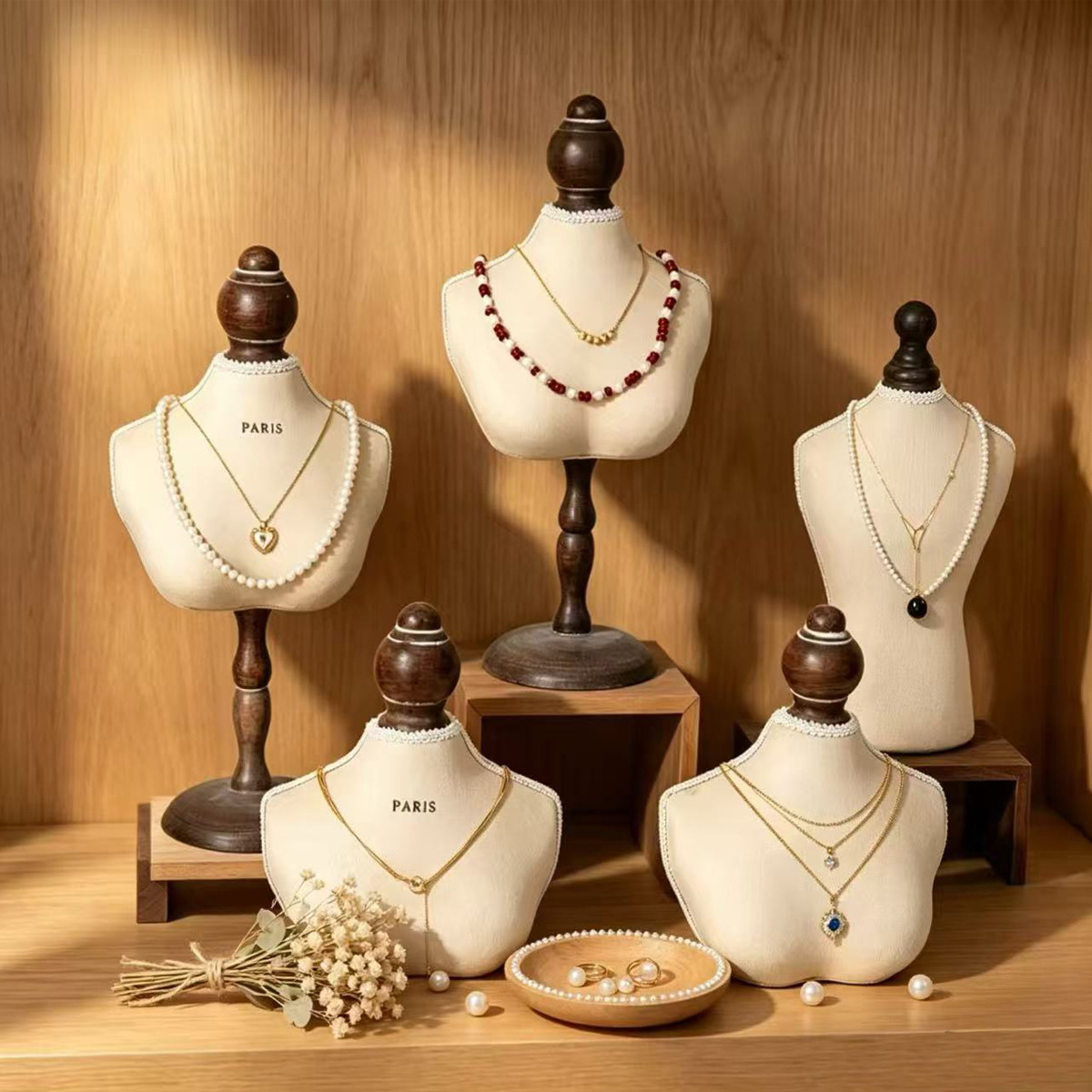 Body Jewelry Holder - Винтажный деревянный манекен-подставка для демонстрации ожерелий