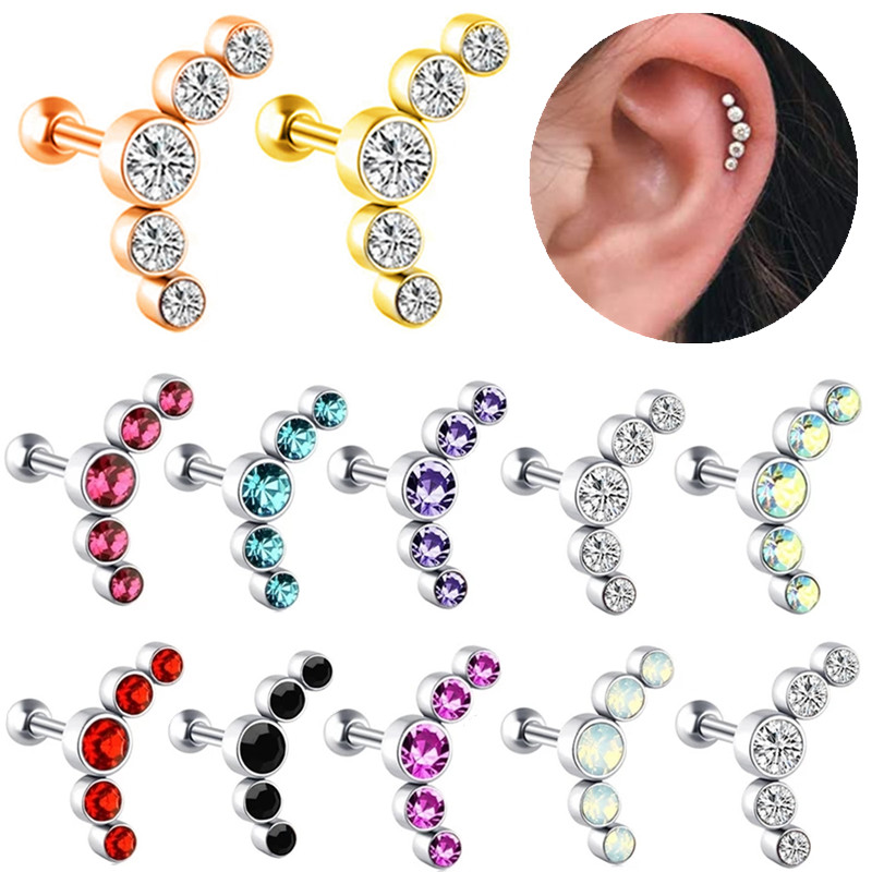 Body Jewelry Barbell - 1 шт., серьги-гвоздики с кристаллами для