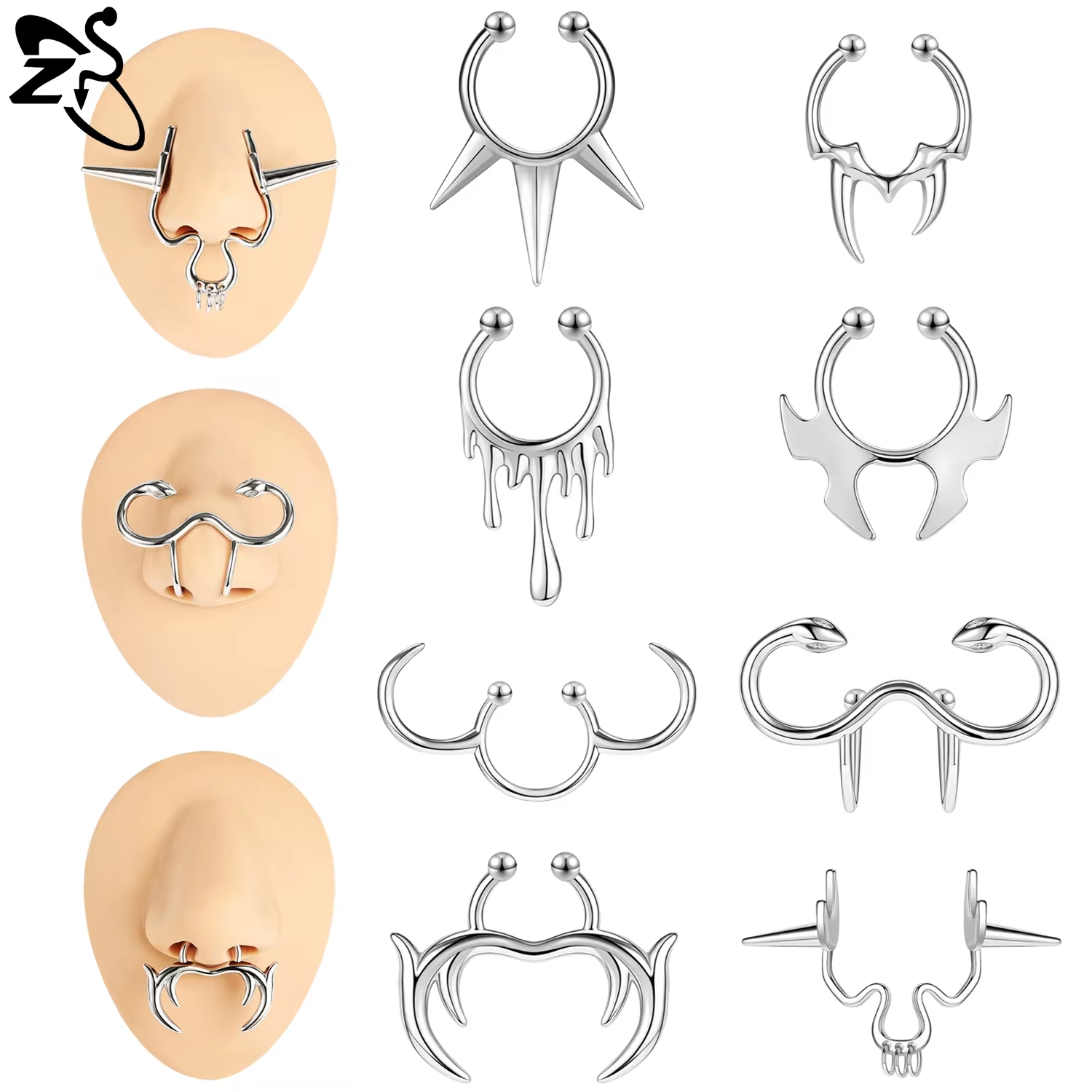 Zs Body Jewelry - Кольцо ZS для имитации перегородки в
