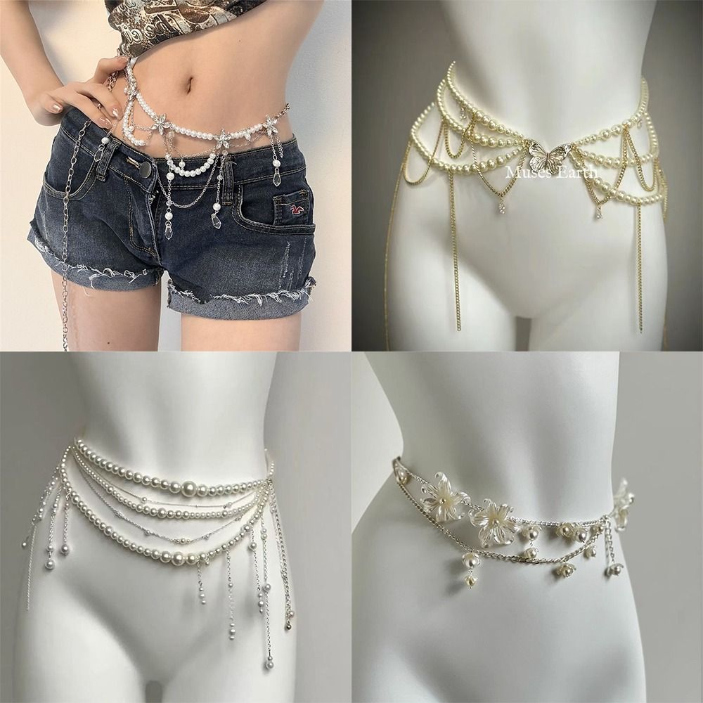 Body Jewelry Waist Chains - Модные элегантные жемчужные поясные цепочки, аксессуар