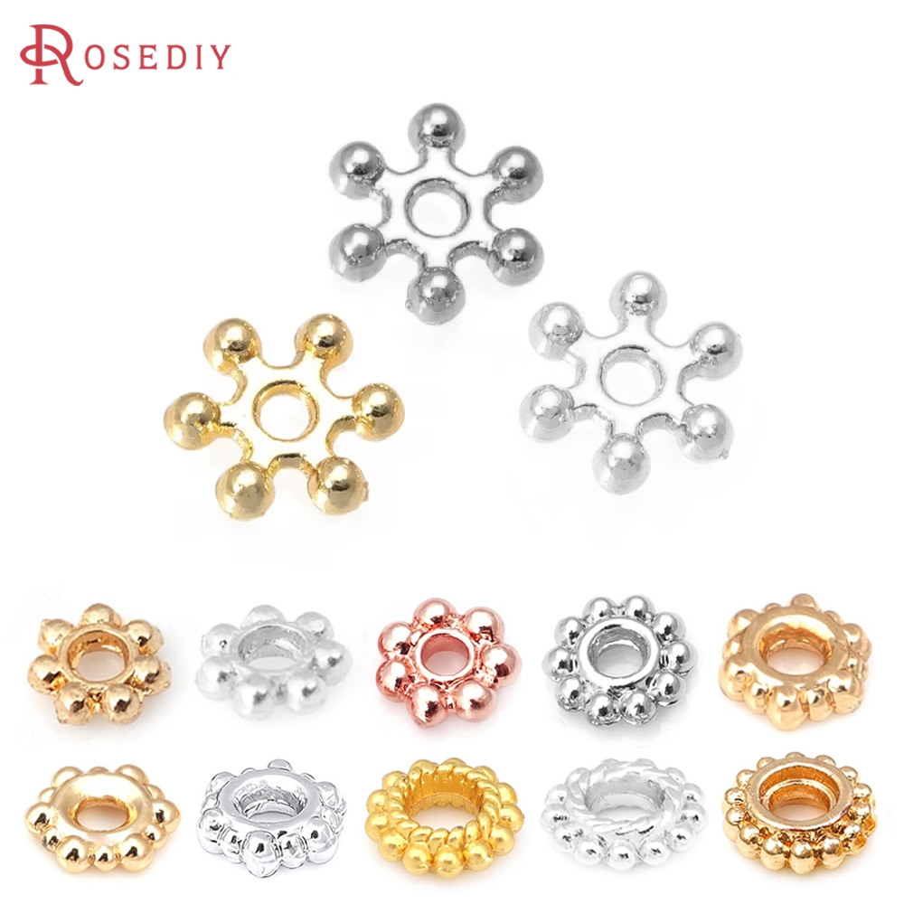 Body Jewelry High Quality - 18-каратное золото, латунные цветочные браслеты-разделители, бусины,