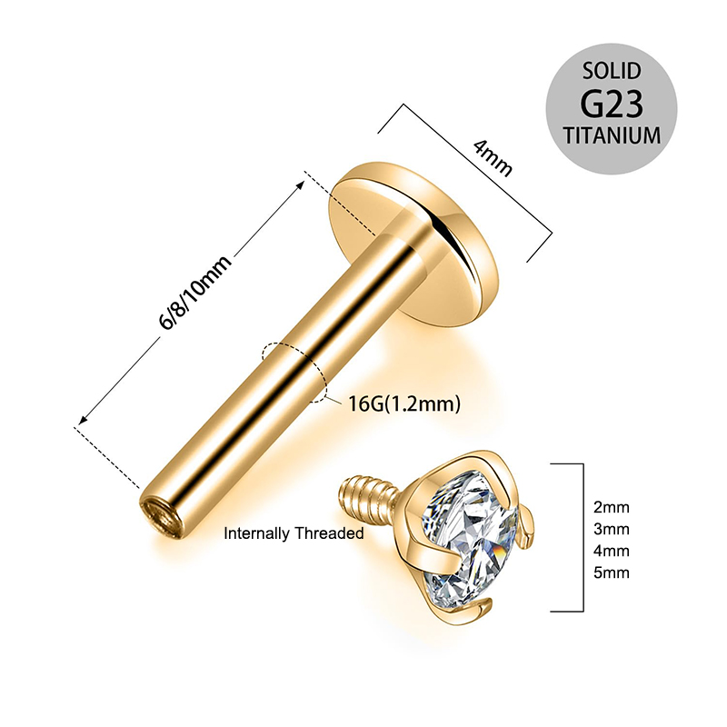 Серьги-гвоздики из титана 16G  – обзор и цена Body Jewelry Titanium