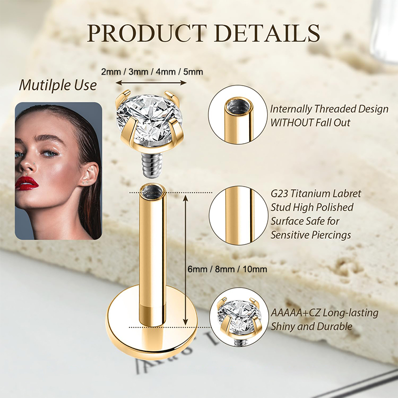 Серьги-гвоздики из титана 16G  – обзор и цена Body Jewelry Titanium