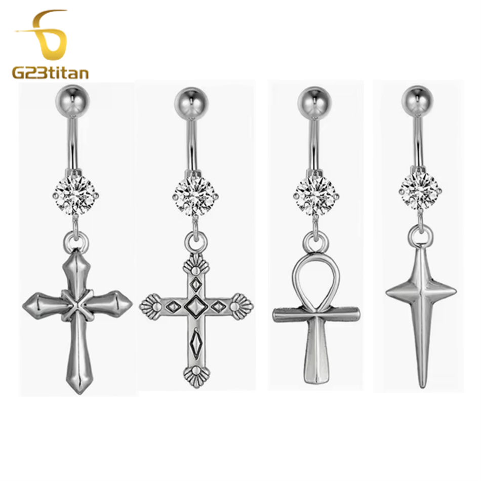 Античные серебряные подвески в – обзор и цена Belly Bar Titanium