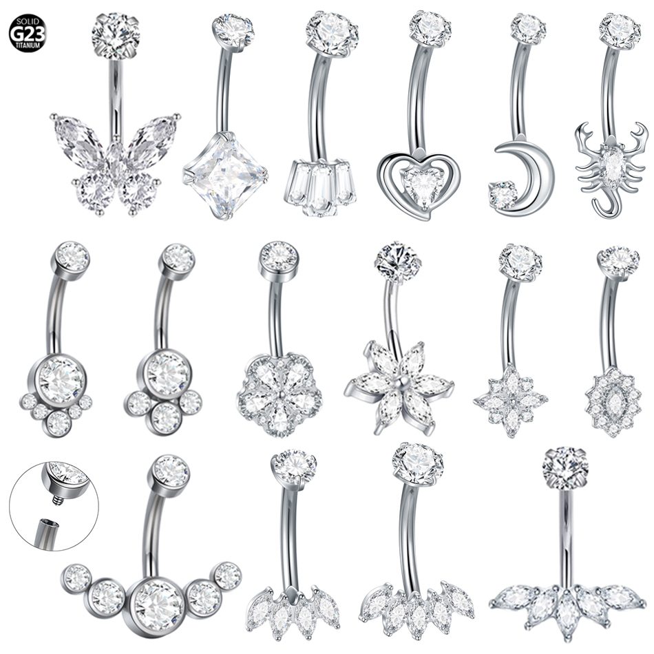 1 шт., титановое циркониевое к – обзор и цена Belly Bar Titanium
