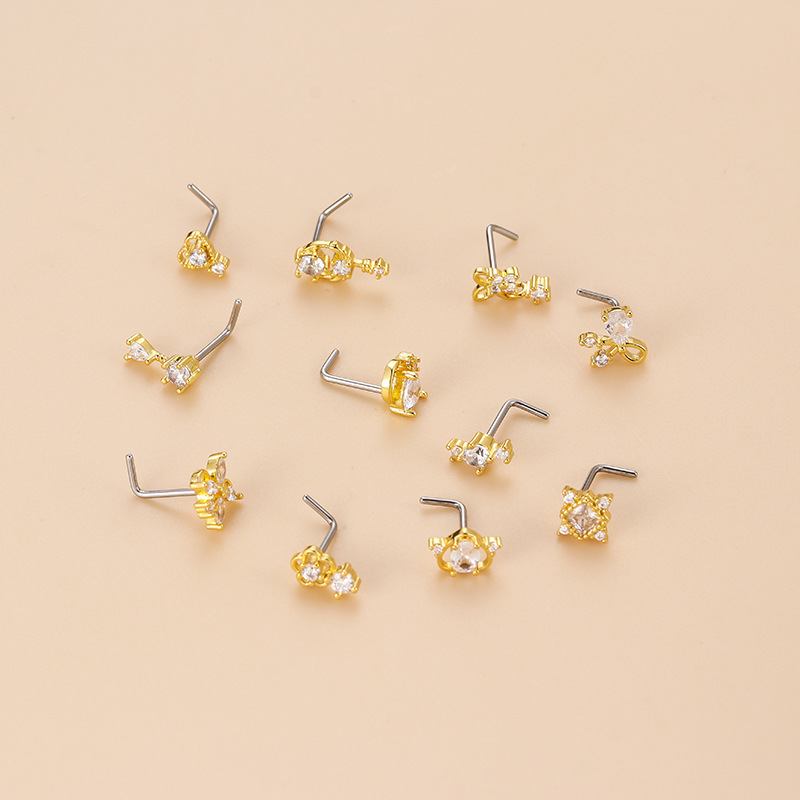 Серьга-гвоздик для носа L-обра – обзор и цена Body Jewelry Nose Studs