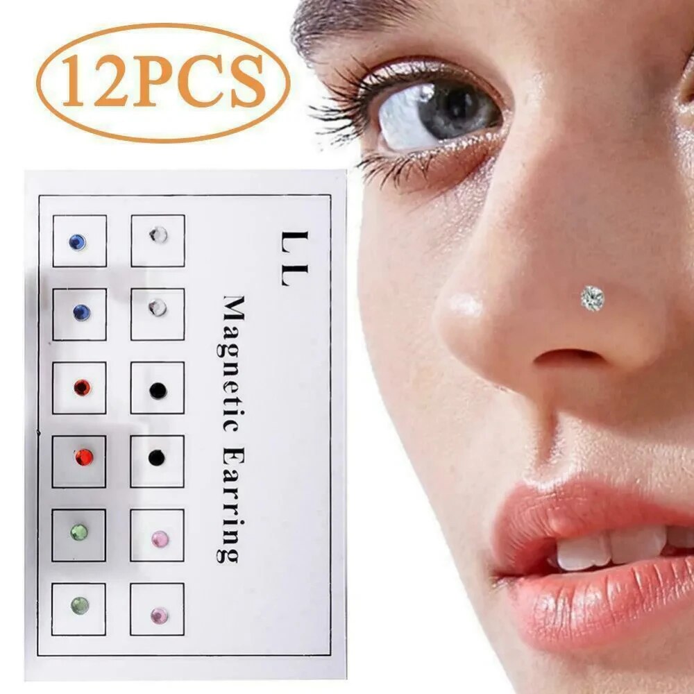 12 шт./карта поддельный дерьмо – обзор и цена Body Jewelry Nose Studs