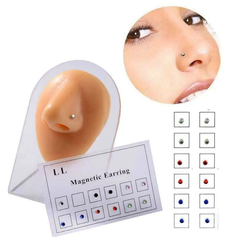 12 шт./карта поддельный дерьмо – обзор и цена Body Jewelry Nose Studs