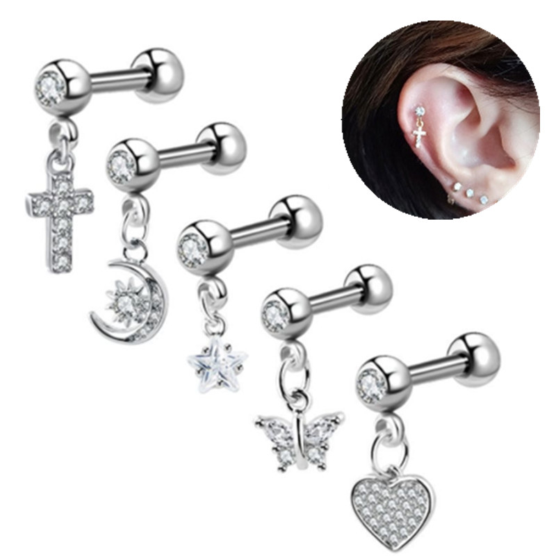 Серьга-гвоздик в виде Луны и х – обзор и цена Body Jewelry Barbell
