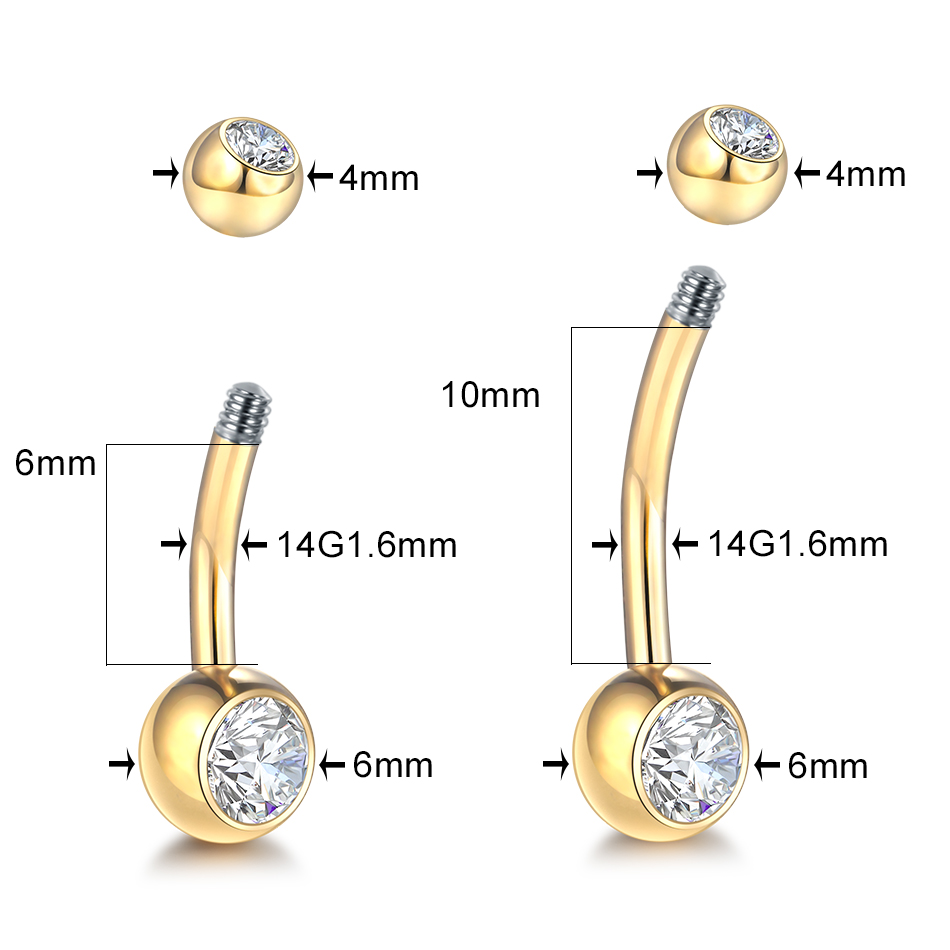 Женское кольцо из титана G23,  – обзор и цена Belly Bar Titanium