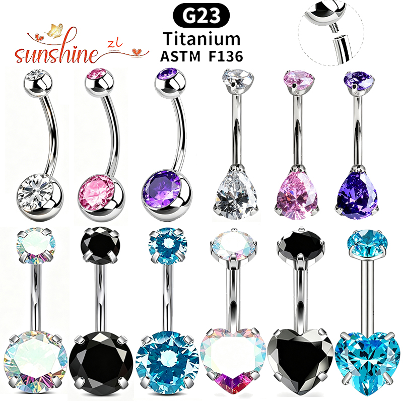1 шт. титановый пирсинг G23 с  – обзор и цена Belly Bar Titanium