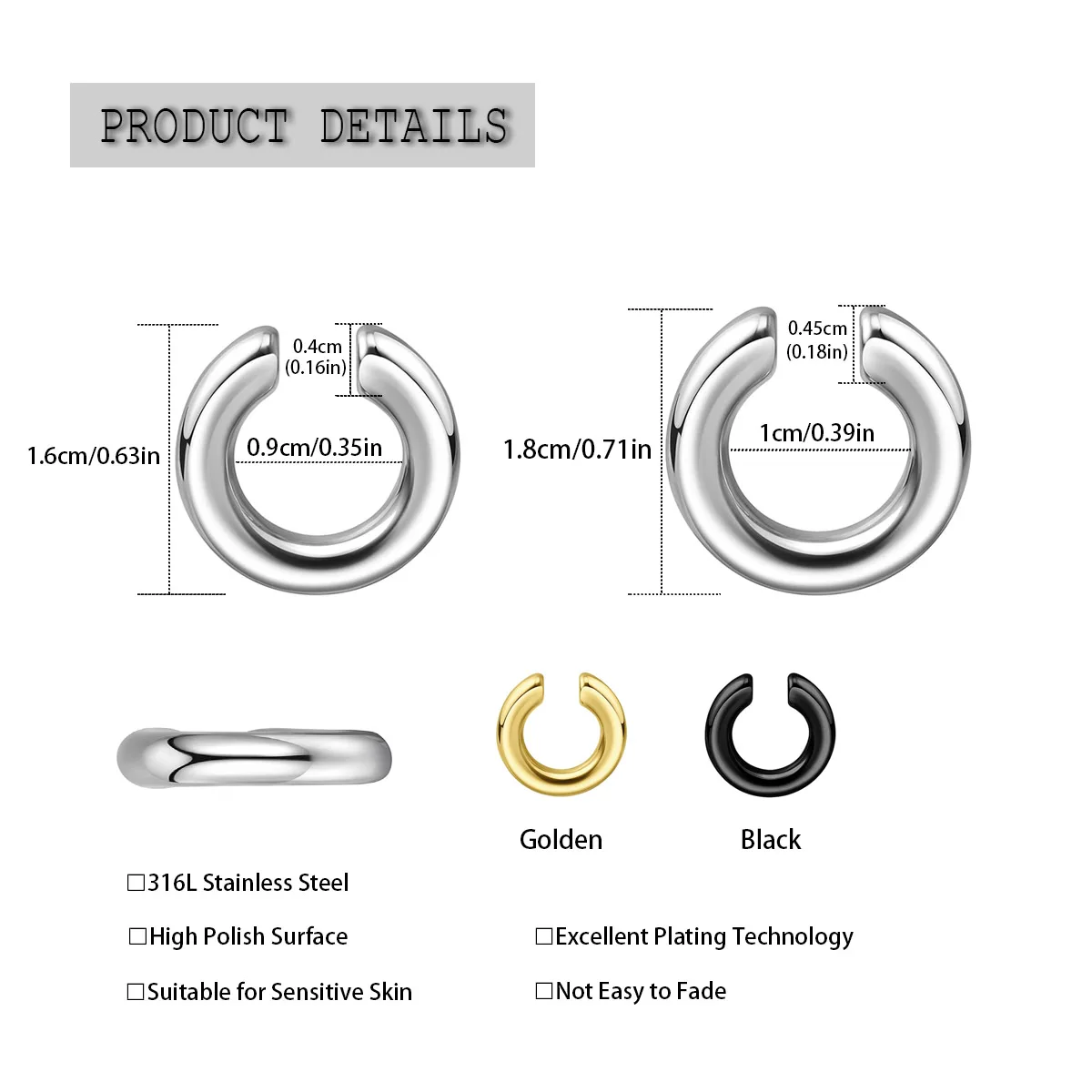 1 шт. Имитация пирсинга: C-обр – обзор и цена Body Jewelry And Earrings