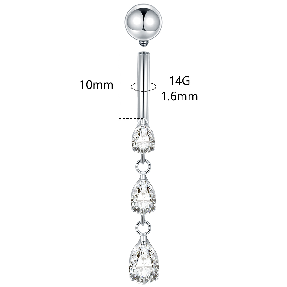 1/5 шт. титан 14 г висячие CZ  – обзор и цена Belly Bar Titanium