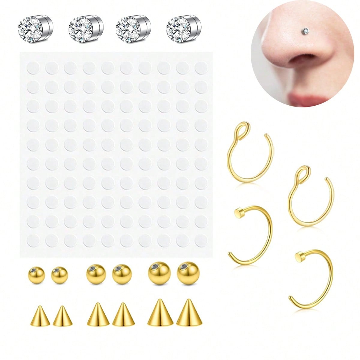 Имитация пирсинга носа и септу – обзор и цена Body Jewelry Nose Studs