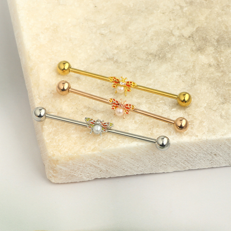Серьги-бабочки CZ для женщин,  – обзор и цена Body Jewelry Barbell