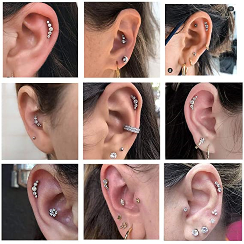 1 шт., серьги-гвоздики с крист – обзор и цена Body Jewelry Barbell