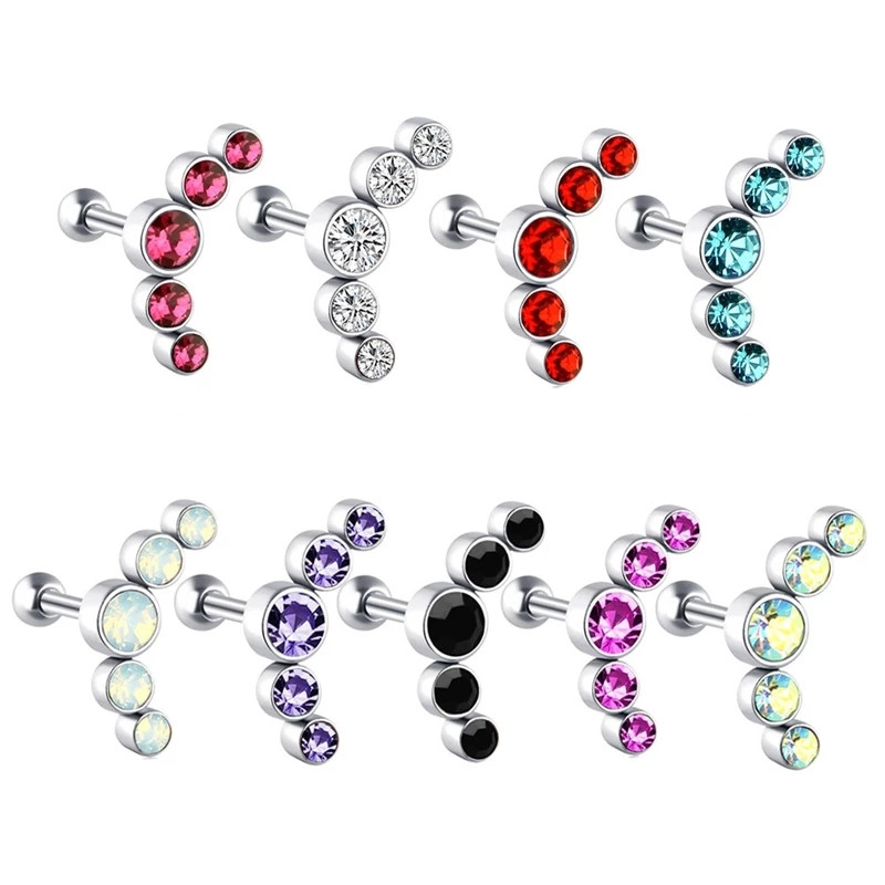1 шт., серьги-гвоздики с крист – обзор и цена Body Jewelry Barbell