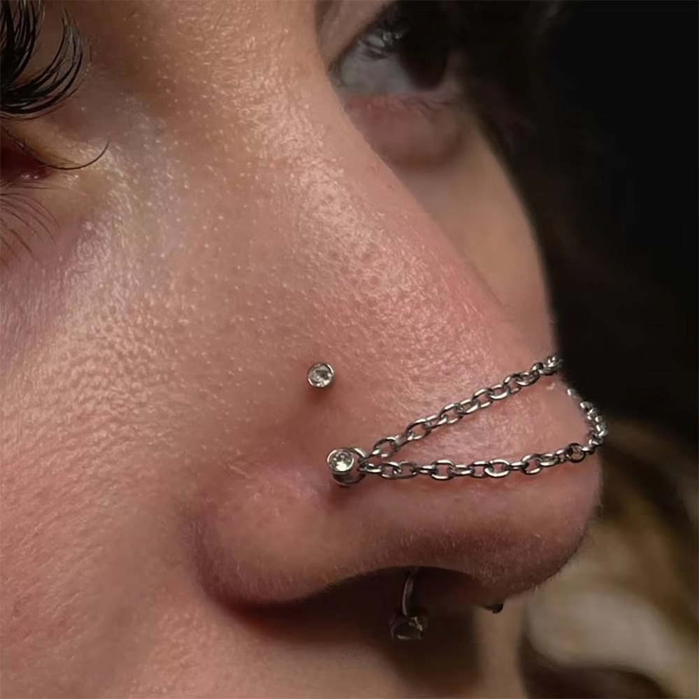 Модная титановая цепочка для н – обзор и цена Body Jewelry Nose Studs