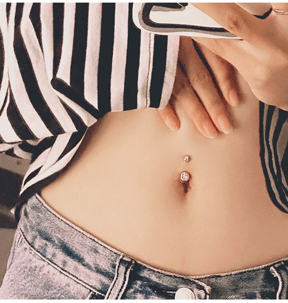 Кольца для пупка с двойным дра – обзор и цена Belly Bar Titanium