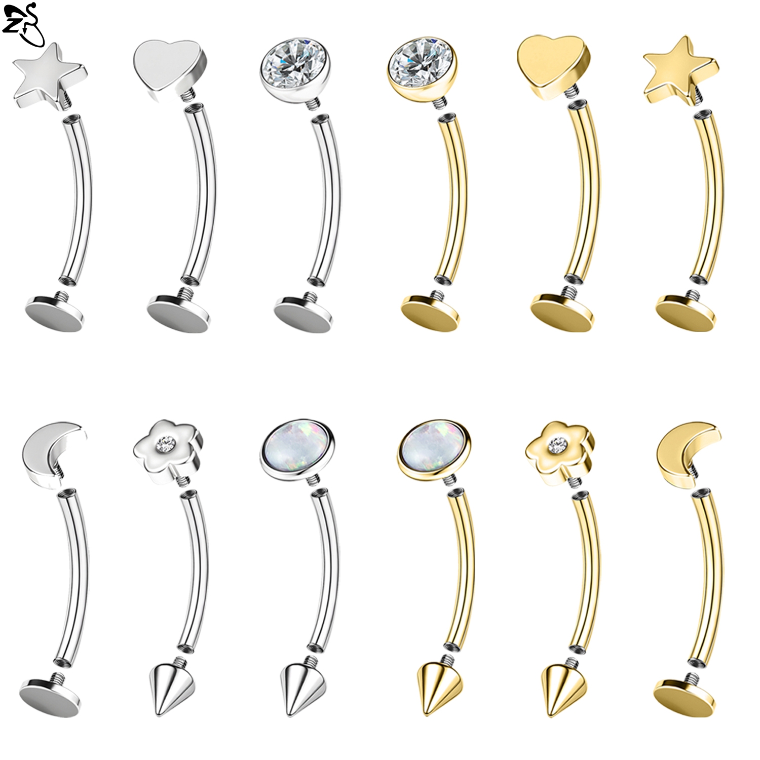 ZS 1 шт. 16 г из нержавеющей с – обзор и цена Zs Body Jewelry