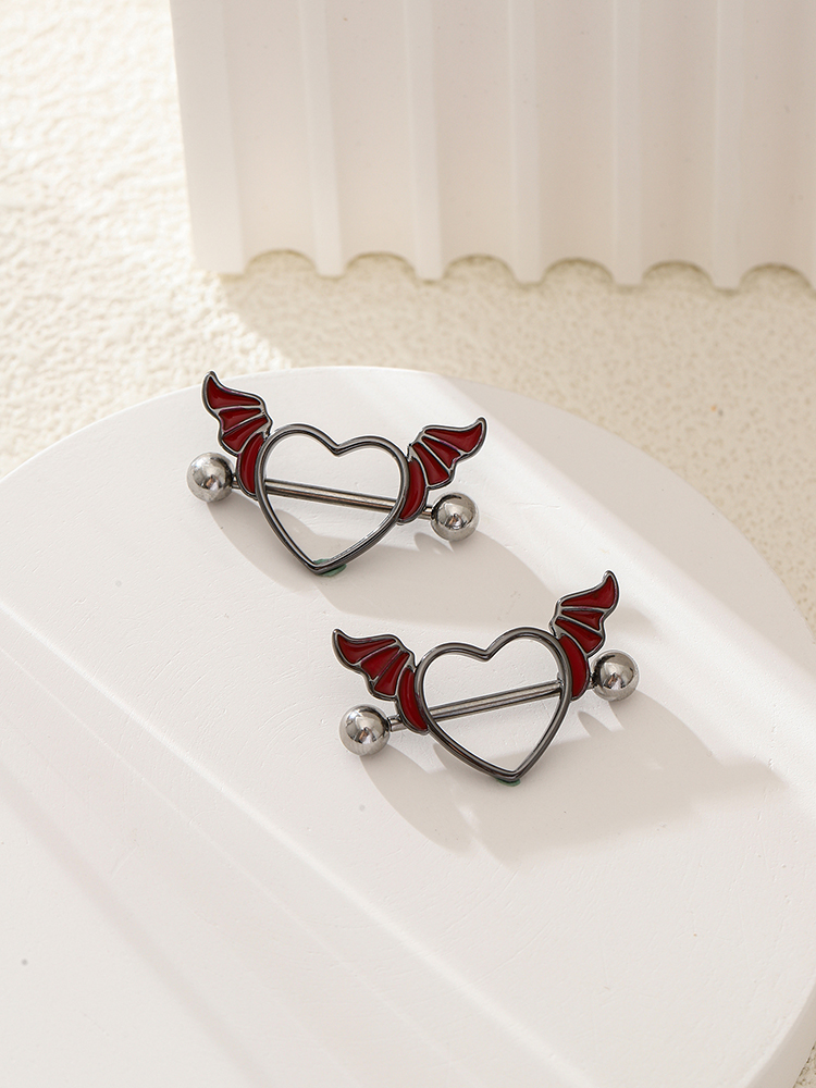 KUNIU2pcs панк темное сердце к – обзор и цена Body Jewelry Barbell