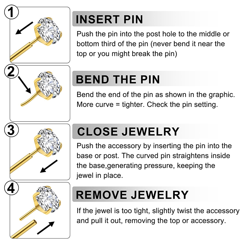 Пирсинг-украшения из хирургиче – обзор и цена Body Jewelry Nose Studs